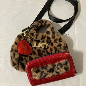 Juicy Couture leopard cross body purse